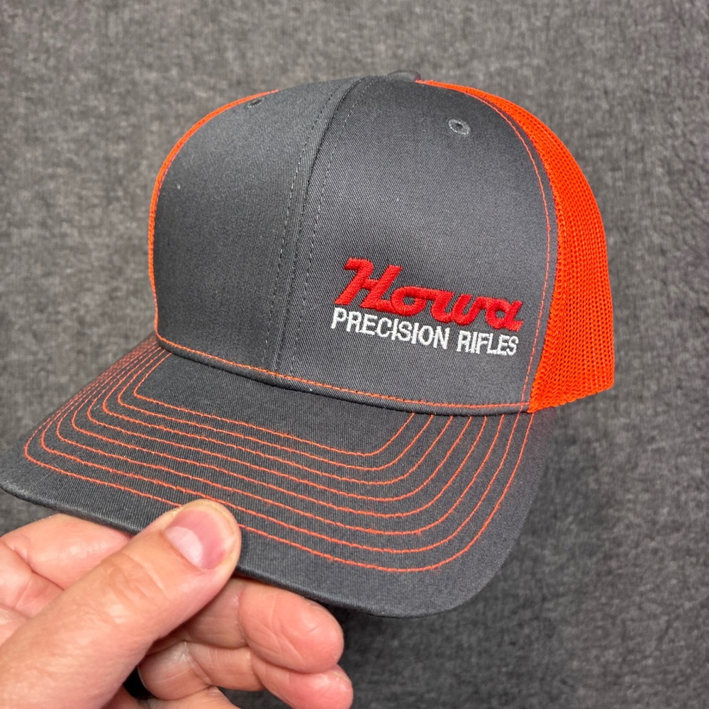 Howa Precision Rifles Richardson Hat Mens OSFM Gray Orange Snapback Mesh Trucker